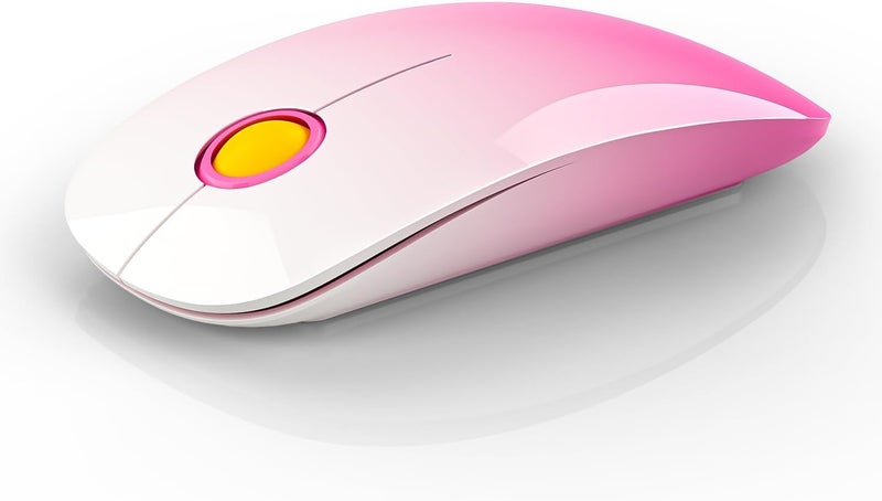 RAPIQUE Bluetooth Wireless Mouse - (BT5.1+USB) Slim Dual Mode Computer Mice with Quiet Click, Low Power, and 1600 DPI, Portable Cordless Mouse for MacBook, Laptop, iPad Pro/Air(Gradient Pink) - Image 1